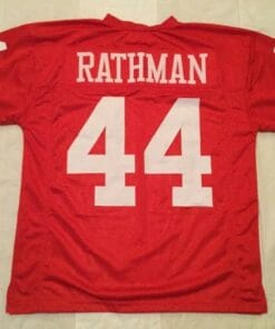 Tom Rathman UNSIGNED CUSTOM Sewn Stitched Red Jersey