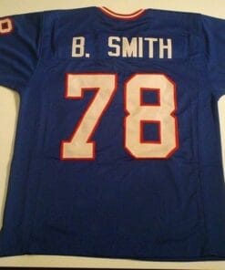 Bruce Smith UNSIGNED CUSTOM Made Blue Jersey