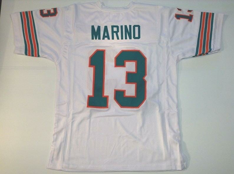 Dan Marino UNSIGNED CUSTOM Sewn Stitched White Jersey