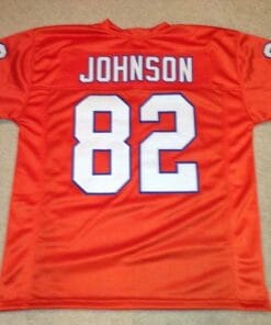 Vance Johnson UNSIGNED CUSTOM Sewn Stitched Orange Jersey