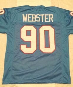 George Webster UNSIGNED CUSTOM Sewn Stitched Blue Jersey