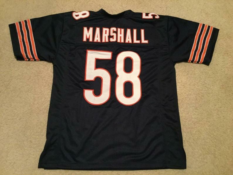 Wilber Marshall UNSIGNED CUSTOM Sewn Stitched Blue Jersey