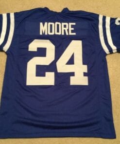 Lenny Moore UNSIGNED CUSTOM Sewn Stitched Blue Jersey
