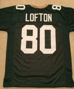 James Lofton UNSIGNED CUSTOM Sewn Stitched Green Jersey
