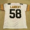 Jack Lambert UNSIGNED CUSTOM Sewn Stitched White Jersey