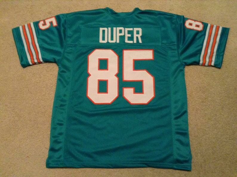 Mark Duper UNSIGNED CUSTOM Sewn Stitched Teal Jersey