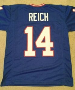 Frank Reich UNSIGNED CUSTOM Sewn Stitched Blue Jersey