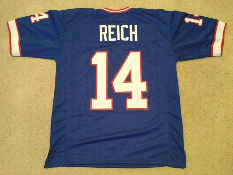 Frank Reich UNSIGNED CUSTOM Sewn Stitched Blue Jersey