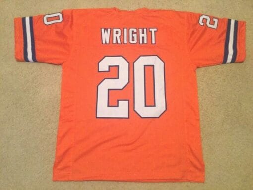 Louis Wright UNSIGNED CUSTOM Sewn Stitched Orange Jersey