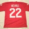 Roger Wehrli UNSIGNED CUSTOM Sewn Stitched Red Jersey