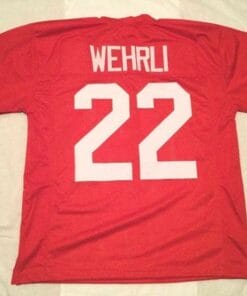 Roger Wehrli UNSIGNED CUSTOM Sewn Stitched Red Jersey
