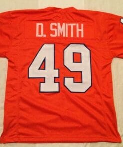 Dennis Smith UNSIGNED CUSTOM Sewn Stitched Orange Jersey