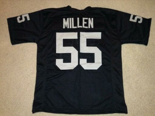 Matt Millen UNSIGNED CUSTOM Sewn Stitched Black Jersey
