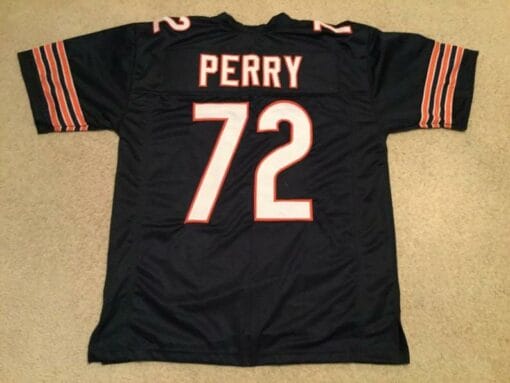 William Perry UNSIGNED CUSTOM Sewn Stitched Fridge Blue Jersey