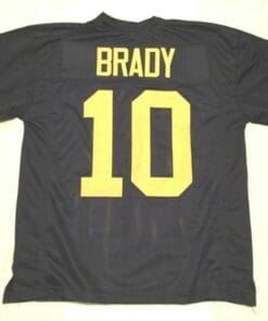 Tom Brady UNSIGNED CUSTOM Sewn Stitched Blue Jersey
