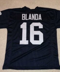 George Blanda UNSIGNED CUSTOM Sewn Stitched Black Jersey