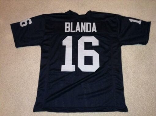 George Blanda UNSIGNED CUSTOM Sewn Stitched Black Jersey