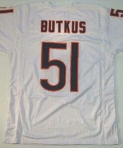 Dick Butkus UNSIGNED CUSTOM Sewn Stitched White Jersey