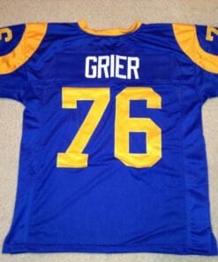Rosey Grier UNSIGNED CUSTOM Sewn Stitched Blue Jersey