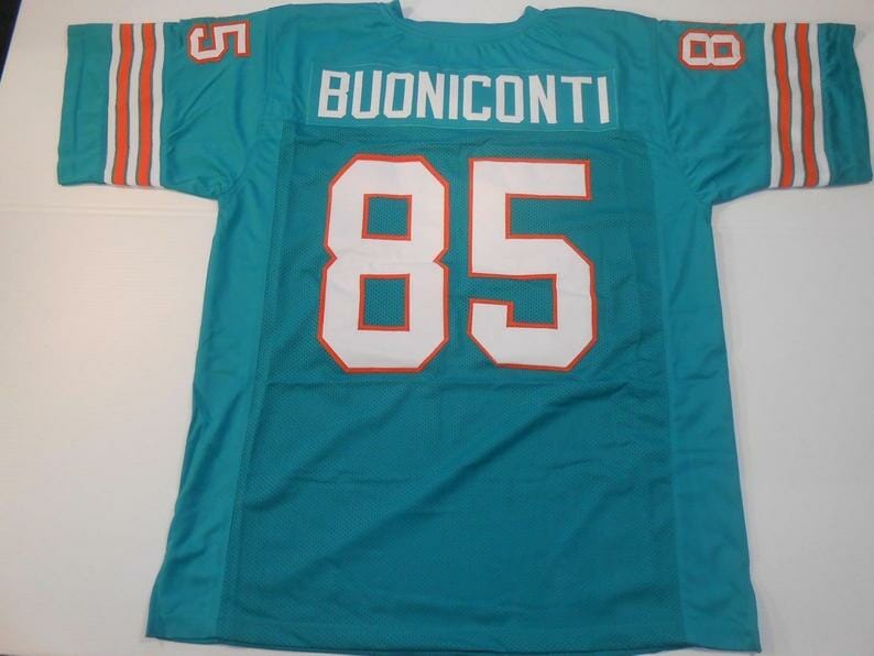 Nick Buoniconti UNSIGNED CUSTOM Sewn Stitched Teal Jersey