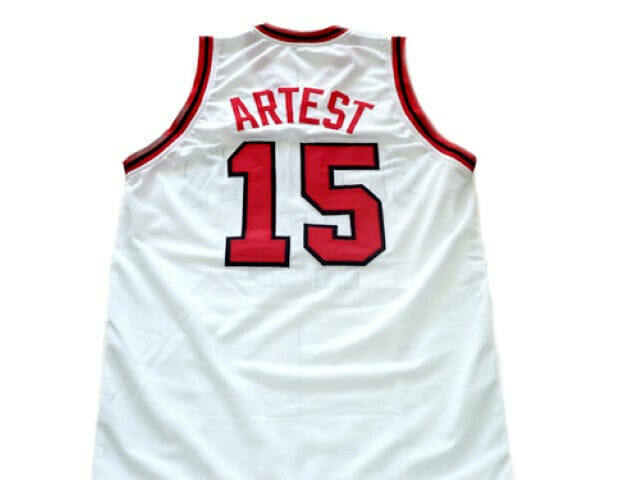 Ron Artest #15 St John's University Basketball Jersey White