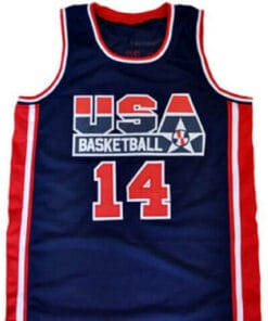 Alternative view of Charles Barkley #14 Team USA Basketball Jersey Navy Blue
