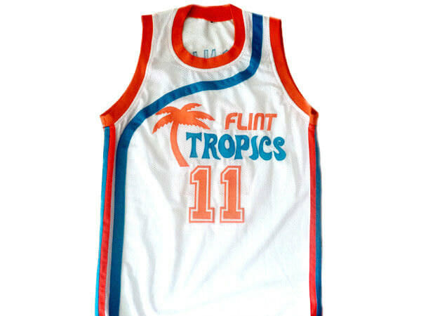Ed Monix #11 Flint Tropics Semi Pro Basketball Jersey White
