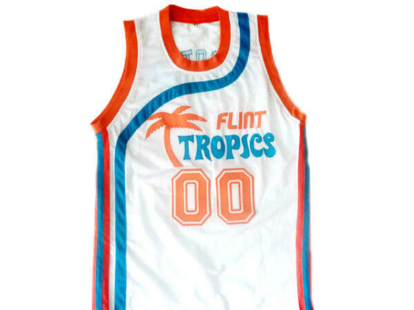 Scootsie Doubleday #00 Flint Tropics Semi Pro Basketball Jersey White
