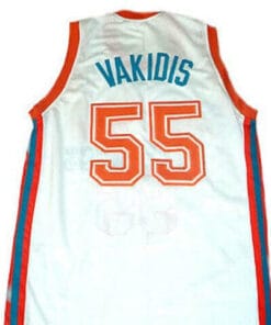 Vakidis #55 Flint Tropics Semi Pro Movie Basketball Jersey White