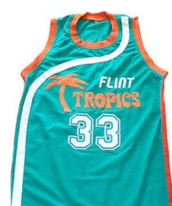 Jackie Moon #33 Flint Tropics Semi Pro Basketball Jersey Teal Green