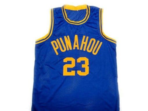 Barack Obama #23 Punahou High School Basketball Jersey Blue - Image 2