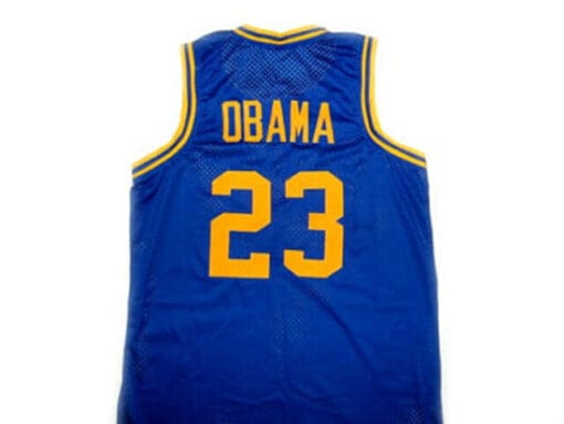 Barack Obama #23 Punahou High School Basketball Jersey Blue