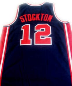 John Stockton #12 Team USA Basketball Jersey Navy Blue