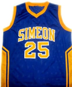 Alternative view of Ben Wilson #25 Simeon High School Basketball Jersey Blue