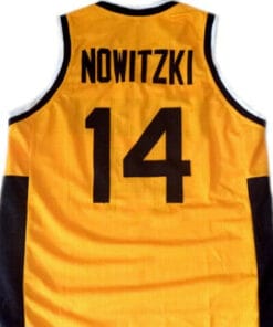 Dirk Nowitzki #14 Team Deutschland Germany Basketball Jersey Yellow