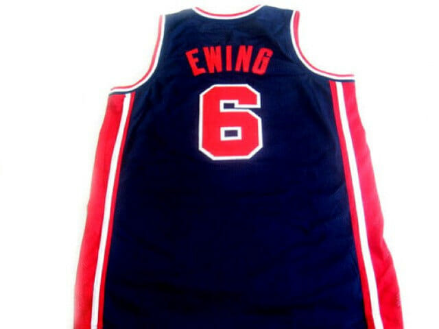 Patrick Ewing #6 Team Usa Basketball Jersey Navy Blue