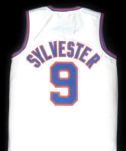Sylvester Pussycat #9 Tune Squad Space Jam Basketball Jersey White