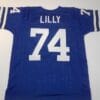 UNSIGNED CUSTOM Sewn Stitched Bob Lilly Blue Jersey