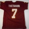 UNSIGNED CUSTOM Sewn Stitched Joe Theismann Burgundy Jersey