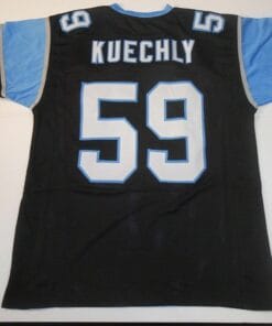 UNSIGNED CUSTOM Sewn Stitched Luke Kuechly Black Jersey