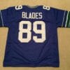 UNSIGNED CUSTOM Sewn Stitched Brian Blades Blue Jersey