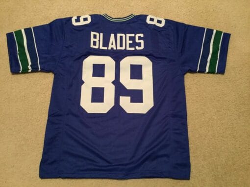UNSIGNED CUSTOM Sewn Stitched Brian Blades Blue Jersey