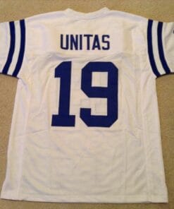 UNSIGNED CUSTOM Sewn Stitched Johnny Unitas White Jersey