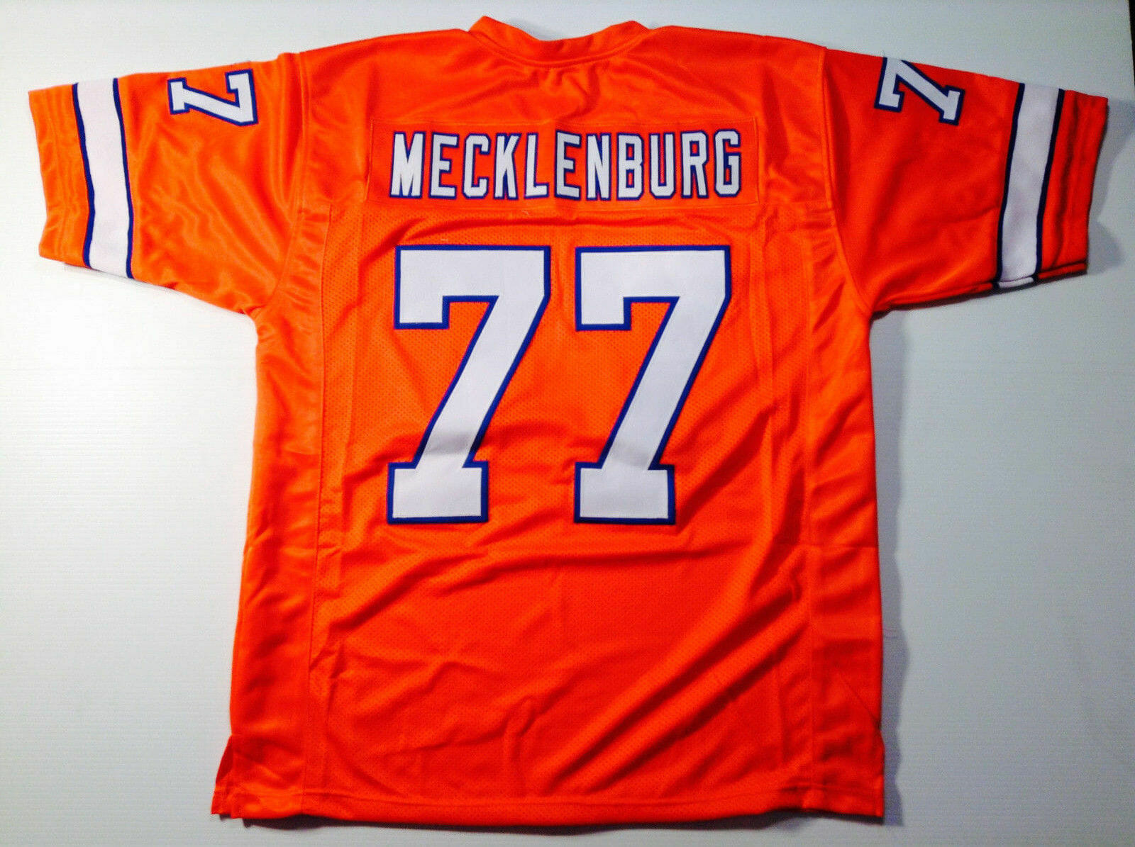 UNSIGNED CUSTOM Sewn Stitched Karl Mecklenburg Orange Jersey