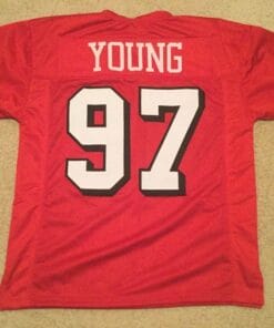 UNSIGNED CUSTOM Sewn Stitched Bryant Young Red Jersey
