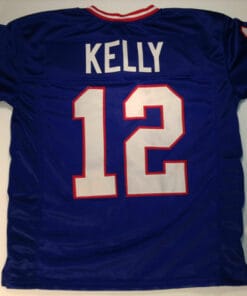 UNSIGNED CUSTOM Sewn Stitched Jim Kelly Blue Jersey
