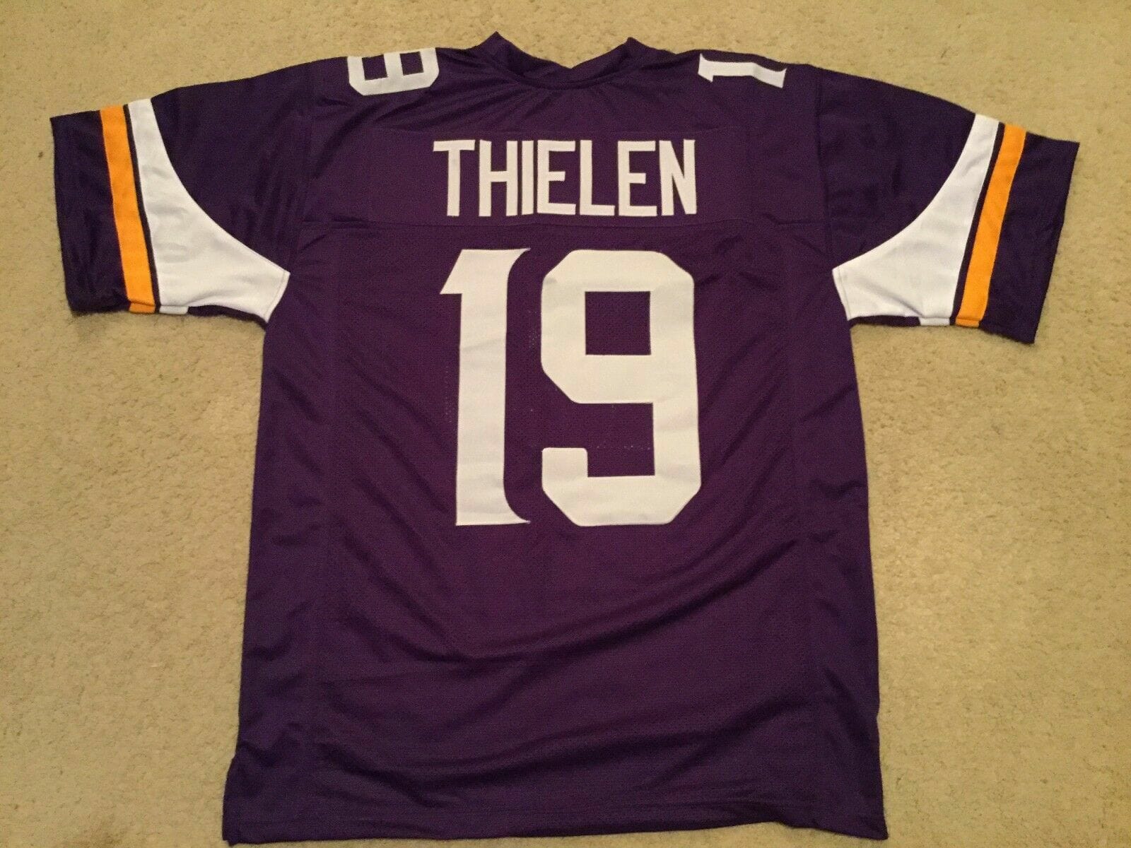 UNSIGNED CUSTOM Sewn Stitched Adam Thielen Purple Jersey