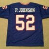 UNSIGNED CUSTOM Sewn Stitched Pepper Johnson Blue Jersey