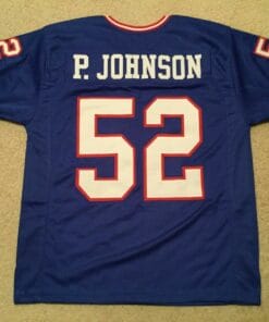 UNSIGNED CUSTOM Sewn Stitched Pepper Johnson Blue Jersey