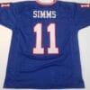 UNSIGNED CUSTOM Sewn Stitched Phil Simms Blue Jersey